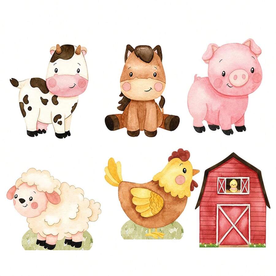 Kit 06 Totems Display MDF Adhesive Pézinho Fazendinha 25cm - D-FZDK6 - Xem 1