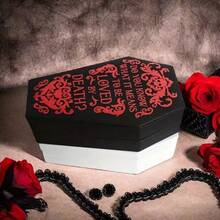 Hộp đựng trang sức hình quan tài phong cách Gothic, làm từ da PU cao cấp, hoàn hảo để đựng bông tai, nhẫn, dây chuyền và vòng tay – Hộp đựng di động phong cách Gothic lý tưởng cho Halloween, Giáng sinh, mùa tựu trường, ý tưởng quà tặng độc đáo cho những người yêu thích thời trang và các nhà sưu tập. - Hộp Halloween - Xem 6