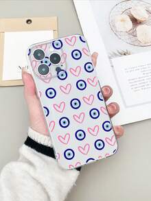 极简高透明手机软壳，UV印刷镂空爱心波点图案，TPU保护套，兼容 16 Pro Max、Galaxy S25 Ultra、14C、Moto E22、Pixel 6a 5G - 彩色 - 查看 2