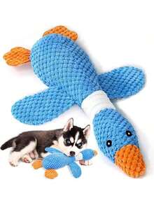 1pc Upgraded Indestructible Goose Dog Toy, Suitable For Aggressive Chewers, Small, Medium, Large Dogs, Squeaky Plush Dog, Puppy Teething Toy, Duck Puppy Toy, Upgraded Indestructible Goose Dog Toy, Suitable For Aggressive Chewers, Small, Medium, Large Dogs, Squeaky Plush Dog, Puppy Teething Toy, Duck Puppy Toy - Màu xanh lam - Xem 6