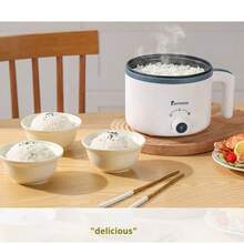 Olla eléctrica estándar de EE. UU. en stock, olla antiadherente, olla para derretir cera, olla eléctrica pequeña para estudiantes en dormitorio - Olla individual estándar de EE. UU. [mecánica] + vaporera (Bear) - Ver 2