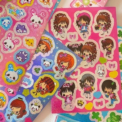 8Pcs Random Lucky Clover Kawaii Stickers, PET Material DIY Decor For Notebook Planner Daily Scrapbook & Stationery Craft