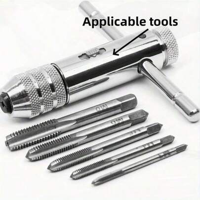 Durable M3-M8 Precision Threaded Tool Set, With Flat Head, Cross And Full Thread Taps, Suitable For Metal Processing And Mechanical Repair