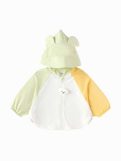 Balabala Infant Toddler Summer UV Protection Hooded Jacket, Lightweight Sun Proof Coat With Cute Ears, Fashionable Outdoor Wear