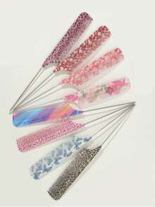 钢针尖梳，耐用ABS塑料材质，防静电，适用于卷发、波浪发、直发等各种发质，打造顺滑造型，无香型，易于清洁 - 彩色 - 查看 3