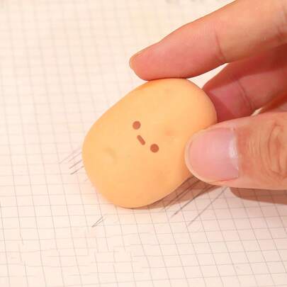 3pcs Realistic Food Erasers, Potato Shaped Stationery Correction Erasers, Cute & Funny Correction Supplies For Students, School Supplies