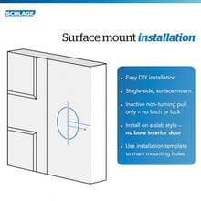 Schlage F170 GEO 622 ADD - perilla de puerta georgiano con ribete Addison manija de puerta falsa sin giro de una cara negro mate - Mate negro - Ver 4