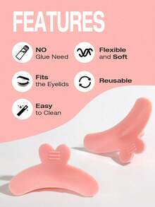 1pc Reusable Eyelash Lift Pad, Non-Slip Anti-Fall Eyelash Curler, Suitable For Eyelash Tinting/Lifting, Comes With Eyelash Extension Curling Rod - Multicolor - View 4