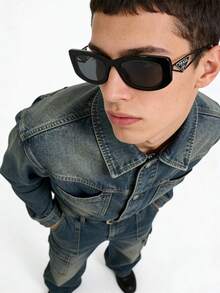 Prada Black Frame Women's Sunglasses, UV Protection, Summer Beach Style - Black - View 6