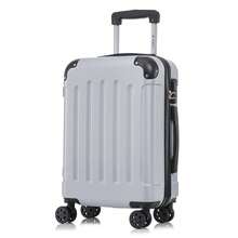 YONSLY Hard Shell Suitcase 16/20/24/28 Inches With 4 360° Wheels Sturdy Double Zipper Combination Lock Mesh Pocket Soft Rubber Handle Travel Suitcase - 銀色 - 查看 12