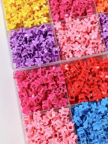 100pcs/Pack Colorful Random Flower Mini Hair Clips, Fashion Fresh Minimalist Cute Girl Hair Accessories, Suitable For Daily Use - Multicolor - View 2