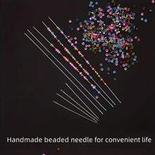 10 chiếc kim xâu hạt siêu mảnh, kim may kim loại dùng để làm trang sức và đồ thủ công DIY (có ống đựng) - Xem 6
