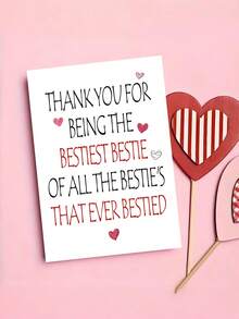 1张“最棒的闺蜜”最佳朋友贺卡，附信封 - 送给闺蜜的甜蜜感谢卡和生日卡，时尚友情礼物，内页空白 - 查看 8