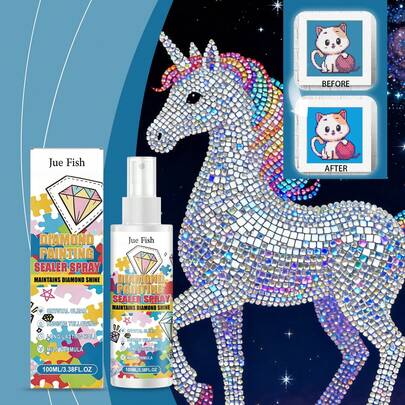 Diamond Painting Sealant Spray, Transparent Handmade Protective Glue To Prevent Diamond Falling Off, Dust-Proof, Glossy Finish For 5D Diamond Painting Supplies, Diamond Painting Sealant Spray, 5D Diamond Painting Glue, Handmade Supplies, Prevent Diamond Falling Off, Transparent Glossy Handmade Sealant, Hobby Accessories, Anti-Yellowing Art Spray