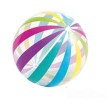 Colorful Striped Polka Dot Transparent Inflatable Beach Ball Water Toy, Suitable For Birthday Party, Hawaiian Theme Decoration, Swimming Pool Party, Summer Gift - Multicolor - View 2
