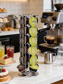1pc Rotating Capsule Holder, Capsule Dispenser Display Stand Holds 32 Capsules, 360 Degree Rotatable Capsule Rack - Multicolor - View 3