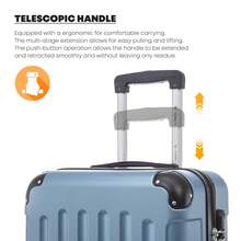 YONSLY 4-Piece Wheeled Suitcase Set With 360° Wheels, Combination Lock, Robust Double Zipper, Mesh Pocket, Soft Rubber Handle, 16/20/24/28 Inch Trolley Suitcase, Hard Shell Carry-On Luggage Set (4-Piece Set, S, M, L & XL) - 灰藍 - 查看 5