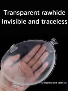 1 Pair New 3D Transparent Silicone Adhesive Bra With Detachable Clear Straps & Back Band, Push Up Invisible Sticky Bra For Swimwear, Wedding & Backless Dresses - Multicolor - View 4