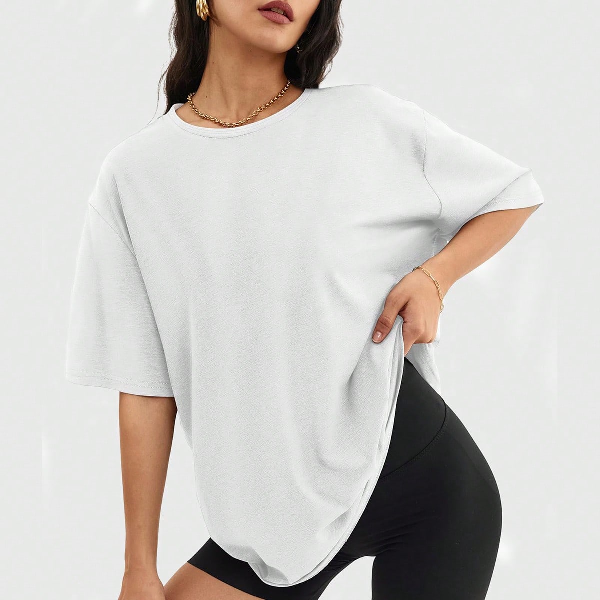 Camisetas holgadas para mujer, camisetas casuales, tops de entrenamiento, ropa de gimnasio, camisetas de verano de corte holgado, gráficos básicos Y