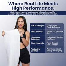 Extra-Large Body Wipe For Adults 1 Individually Wrapped XL Wipe 24 X 12 Rinse-Free Full Body Cleaning For Travel Gym Camping Hiking Emergency Use - Gói 1 chiếc - Xem 4