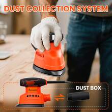 Corded Multi-Function Detail Sander With Micro-Filter Dust Box,15000RPM, 9 Additional Attachments & 60 Pieces Of Sandpaper - Basic Sander - View 3