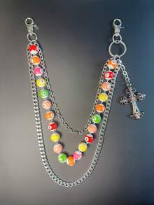 New Multicolor Billiard Ball Chain Belt, Punk Y2K Hip Hop Waist Luxury Accessory, Halloween & Holiday Gift, Random Digit Sequence Delivery - Multicolor - View 12