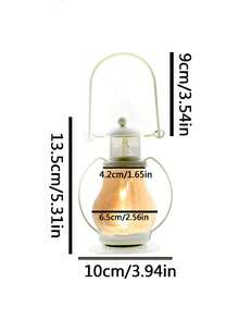 1pc Iron Candle Holder With Glass Cover, Small Horse Lamp Crafts, Creative Kerosene Lamp, Versatile Use - Multicolor - View 12