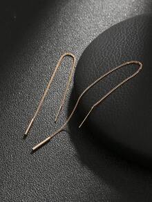 1对女士流苏铜耳环 - 金黃色 - 查看 1