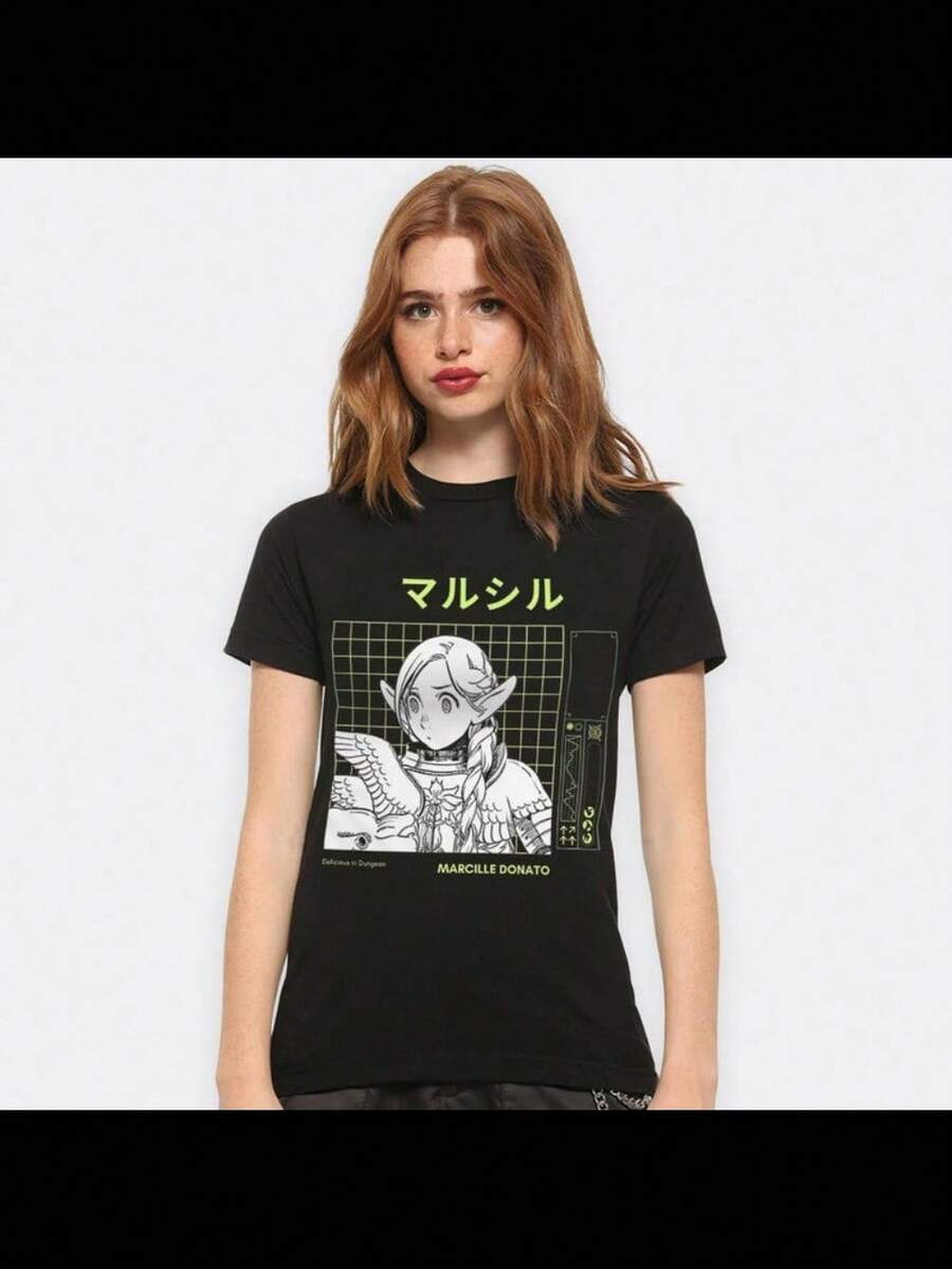 Marcille Donato Delicious In Dungeon T-Shirt, Cotton Tee, Men's Women's Sizes - 黑色 - 查看 1