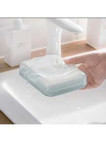 2-Slot Soap Dish, Bathroom Countertop Soap Holder With Drainage Design, Sealed Design Bathroom Accessory - Multicolor - View 10