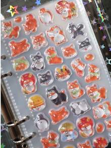 Bộ sticker 3D hình chuột lang nước dễ thương mới, sticker hoạt hình, sticker bong bóng thưởng với hình cún con, mèo con, trái cây. - Nhiều màu - Xem 3