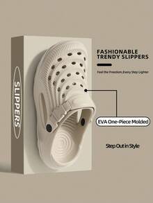 Sandalias casuales de hombre MAOLI de unicolor, con cordones, puntera redonda, sin talón, lados perforados para ventilación, suela gruesa para aumentar la altura, sandalias unisex para parejas para deportes acuáticos al aire libre con soporte de arco - Caqui - Ver 3