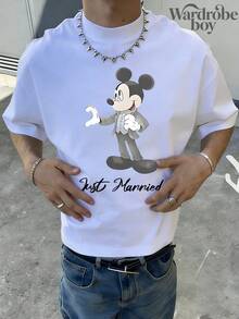 Disney 1-Piece Set Of Short Sleeved Round Neck Printed T-Shirt,Couple Wedding T-Shirt, Couple   Printed T-Shirt, 2026 New Style, Family Vacation Travel T-Shirt, Father's Day And Mother's Day T-Shirt, Parent Gift, High-Quality Pure Cotton T-Shirt, Suitable For All Seasons, Comfortable And Breathable | Exquisite Design | The Best Choice For Gift Giving - 白人 - 查看 2
