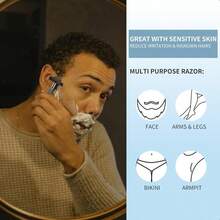 Rose Golden Zinc Alloy Safety Razor For Women, Stainless Steel Handle, Reusable, Unscented, For Beard And Mustache, Face, Armpit, Bikini, Legs - Tools & Accessories - Silver - View 8