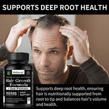 Hair Growth Formula Supplement - Suitable For Men And Women - Contains Magnesium, Saw Palmetto, Multiple Vitamins And Minerals - Strengthens And Nourishes Hair, Effectively Promoting Healthy Hair - 120 Capsules - 1瓶 - 查看 3