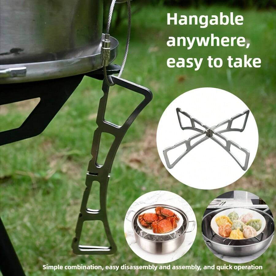 1pc/3pcs Unique Style Steamer Rack, Stainless Steel Steamer Rack, Kitchen Steamer Accessories, Suitable For Air Fryer, Soup Pot, Pressure Cooker, Round Cake Pan, Oven, Stainless Steel Baking Cooling Steam Grill - View 1