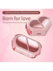New Wireless In-Ear Headphones, Perfect For Couples, With A Couples-Style Design, Type-C Charging Interface, Charging Case, And Beautiful Music Entertainment. - Pink - View 2