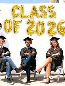 Class Of 2026 Balloons,16 Inch Gold 2026 Balloons Graduation, Golden Grad Foil Letter Number Balloons, Graduation Decorations 2026, 2026 Sign For High School College Graduation Party Grad Decorations - Gold - View 7