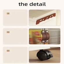 Un elegante armario con un acabado mate blanco y tiradores de piel sintética que ofrece un almacenamiento discreto para el salón, el dormitorio o el pasillo. Una solución de almacenamiento moderna para salones o dormitorios: el armario plegable de 37 cm sirve como aparador, estantería o mueble de almacenamiento. - Blanco - Ver 6