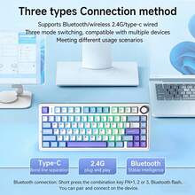 AULA F75 75% Wireless Mechanical Keyboard, Hot-Swappable Custom Keyboard With Knob, RGB Backlit, Pre-Lubed Linear Switches, 2.4GHz/Type-C/BT5.0 Connectivity, Gaming Keyboard - View 13