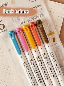 5 Pieces. Dual-Ended Highlighter. Dual-Ended Light-Colored Highlighter, Fluorescent Marker, Can Be Used For Coloring, Drawing Lines, And Highlighting. Dual-Ended Tip. A Must-Have For Back-To-School Season. - Set (5 Pieces) - View 9