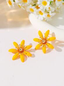 1 Paar modische, exquisite, leuchtende Gänseblümchen-Blüten-Ohrringe, elegant geeignet für Hochzeit, Party, Date, Reise, Geschenk für Freunde, Blumen-Ohrringe - Blumenohrringe - Übersicht 14