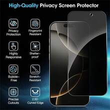 3片装隐私全屏钢化玻璃保护膜，保护屏幕，全屏手机保护膜，兼容 17e 16e 17 16 15 14 13 12 11 Pro Max XS X XR 17 16 15 14 Plus，防窥透明保护膜 - 灰色 - 查看 3