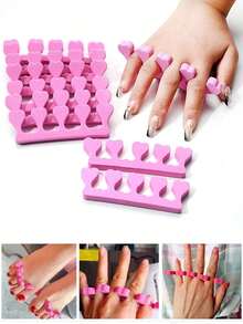 100pcs Sponge Toe Separators Pedicure Set For Nail Polish- Premium Nail Art Painting And Polishing Tool Kit, 5 Funy Color,Nail Supplies,Nail Tools,Nail Art Tools,Back To School,Nails,Nail Tools For Press On Nails - 多色100pcs - 查看 6