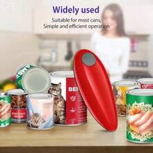 Automatic Electric Can Opener: One-Touch Cordless Kitchen Tool For Effortless Can Opening – Ideal For Disabled Hands, Home Kitchens & Camping - Red - View 5