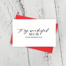 1pc Minimalist Wedding Card For My Dear Mom, Wedding Day Card, Interesting Wedding Party Card, Wedding Party Gift, Special Card - A - View 4