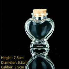 5个迷你心形玻璃瓶，配软木塞，透明许愿瓶，创意星形瓶，漂流瓶，DIY彩虹瓶，适合家居、婚礼、派对装饰 - 彩色 - 查看 4