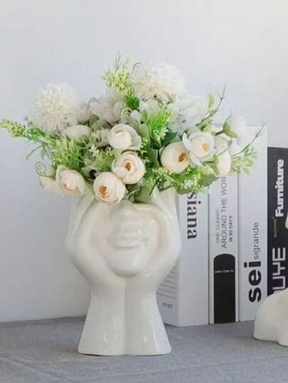 1pc Handmade Creative Human Body Art Makeup Brush Holder - A Unique And Creative Human Body Art Makeup Brush Holder, Desktop Makeup Brush Storage Box, Decorative Resin Material, Drop-Proof Design, Sculptural Ornament, Lightweight And Portable, Handmade Desktop Or Bathroom Cosmetic Storage Box, Lightweight And Stylish Design, Non-Slip, Ideal Choice, Valentine's Day Gift, Back-To-School Storage Supplies