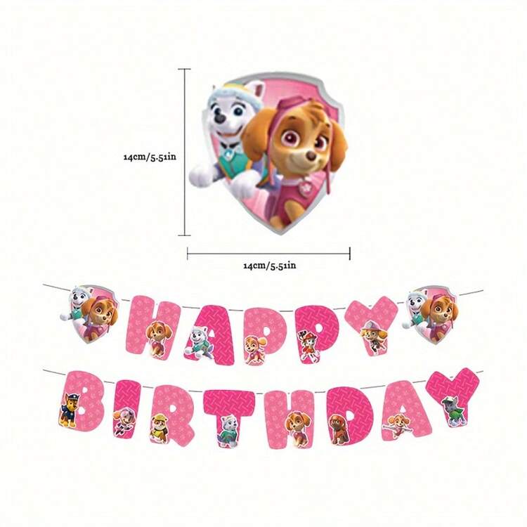 Paw Patrol 1 chiếc băng rôn trang trí tiệc, mỗi chữ cái khoảng 14*14cm, thiết kế hoạt hình dễ thương, vật dụng trang trí tiệc sinh nhật không thể thiếu, đồ dùng tiệc tùng vui nhộn, có thể tái sử dụng, băng rôn chất lượng cao, trang trí phòng sáng tạo, đồ dùng sự kiện & tiệc tùng, băng rôn màu hồng, băng rôn tiệc, băng rôn (kiểu ngẫu nhiên) - kéo cờ - Xem 10