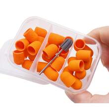 Easy Nail New 30pcs 10mm Nail Sanding Caps With 1pc Bit For Foot File Remover Manicure Pedicure Nail Polishing Burr Home Salon Use, - Multicolor - View 4